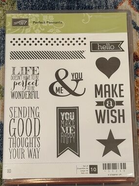 Stampin' Up! Perfect Pennants Clear Stamp Set - Black Designs